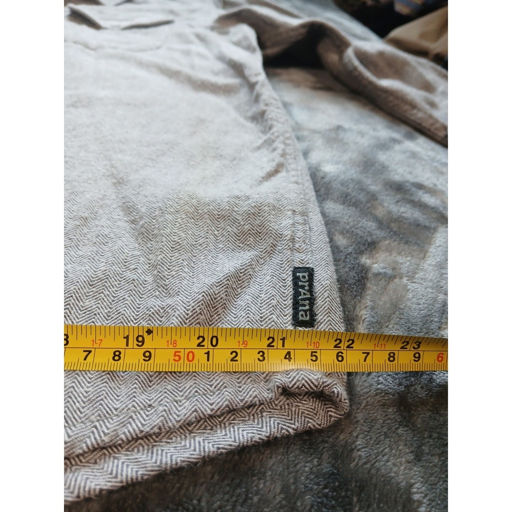 Prana Mens Gray Umber Lybeck Flannel Button Up Long Sleeve Shirt SIZE LARGE - Picture 8 of 12